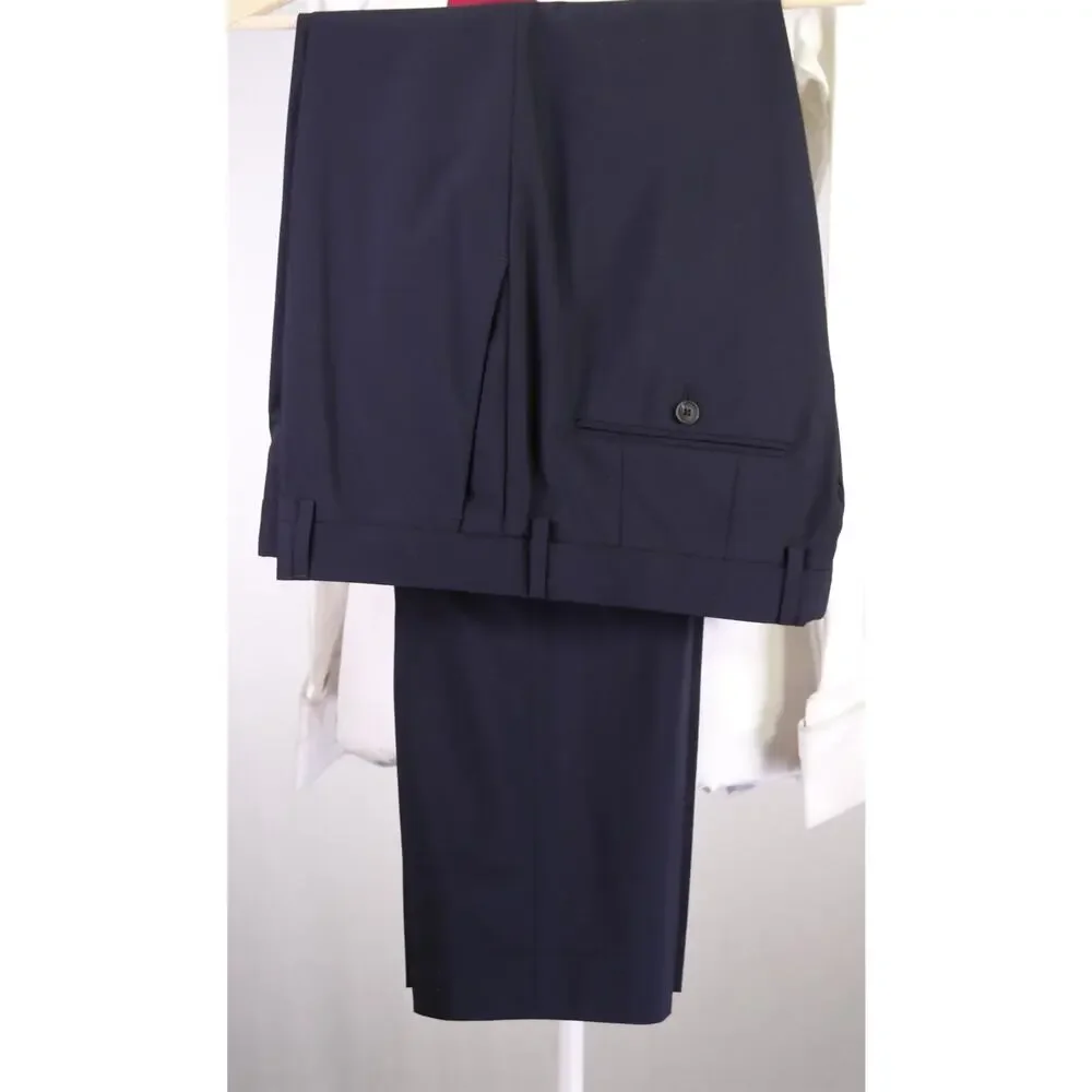 Jack Spade Solid Navy Blue Wool Stretch 2-Btn Suit 40R